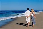 Back View of Couple Walking on Beach, Todos Santos, Baja, Mexico