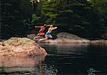 Boys Jumping into Lake Ontario, Canada