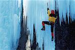 Back View of Person Ice Climbing
