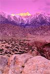 Sunset over Sierra Nevada Range Mount Whitney California, USA