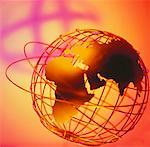 Wire Globe and Rings Europe and Africa