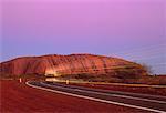 Ayers Rock, Uluru Highway and Light Trails Northern Territory, Australia