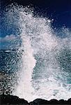 Waves Crashing on Rocks North Shore, near Princeville Kauai, Hawaii, USA