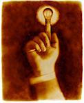 Hand with Index Finger as Light Bulb