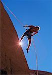 Man Mountain Climbing Joshua Tree, California, USA