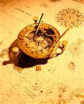 Compass on Antique Mariner's Map