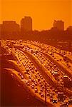 Rush Hour Traffic at Sunset Highway 401, Toronto, Ontario Canada