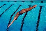 Man in Swimwear, Diving Miami, Florida, USA