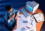 Businesswoman Working at Desk