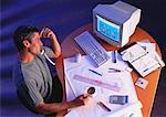 Businessman Working at Desk