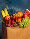 Fruit in Paper Grocery Bag