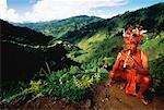 Membre de la tribu Ilfugas, riz de Banaue terrasses, Banaue, Philippines de Ulfugao