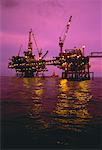 Offshore Oil Drilling at Dusk Malaysia