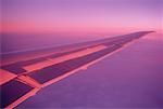 Airplane Wing at Sunset