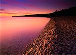 Baie à mi-chemin au lever du soleil Parc National péninsule-Bruce (Ontario), Canada