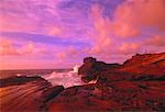 Côte au coucher du soleil Hawaï, USA