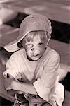 Portrait of Boy Holding Baseball Glove