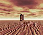 Cabine téléphonique dans le désert