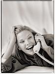 Teenage Girl Using Telephone