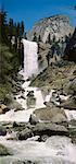 Rocky Mountain and Waterfall Vernal Falls Yosemite National Park California, USA