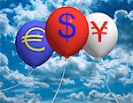 Internationale Währung Symbol Ballons