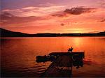 Dock at Sunset, Purden Lake near Prince George, British Columbia Canada