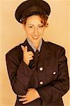 Portrait of Woman Wearing Police Uniform