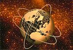 Fil Globe avec anneaux en Europe et en Amérique du Nord espace
