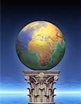 Globe sur piédestal Europe et Afrique
