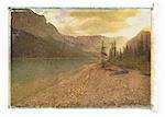 Mountains and Lake at Sunrise Jasper National Park Alberta, Canada