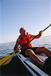 Mature Man Kayaking