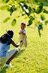 Child and Mother Outdoors