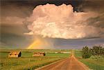 Rainbow and Passing Storm Airdrie, Alberta, Canada