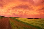 Tempête en passant près de Beiseker, Alberta, Canada