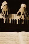 Overhead View of Hands Playing Piano