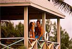 Couple in Swimwear in Gazebo Bahamas