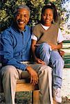 Portrait of Father and Daughter Outdoors