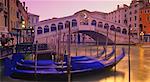 Gondolas in Ponte di Rialto Venice, Italy