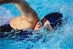 Close-Up of Woman Swimming