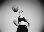 Portrait of Woman with Basketball Outdoors