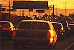 Traffic on Highway 401 at Sunset Toronto, Ontario, Canada