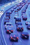 Traffic on the Don Valley Parkway In Rain Toronto, Ontario, Canada