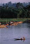 Boats Along Perfume River Hue, Vietnam