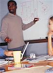 Businessman Giving Presentation Using White Board