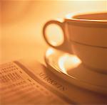 Cup of Cappuccino and Stock Listings