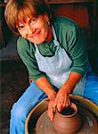 Portrait of Mature Woman at Potter's Wheel