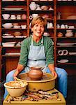 Portrait of Mature Woman at Potter's Wheel