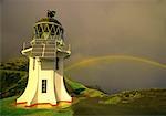 Lighthouse and Rainbow Cape Reinga, North Island New Zealand