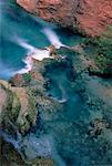 Overhead View of Havasu River Havasupai Indian Reservation Supai, Arizona, USA