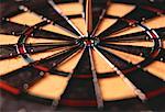 Close-Up of Dart in Bull's-Eye on Dartboard